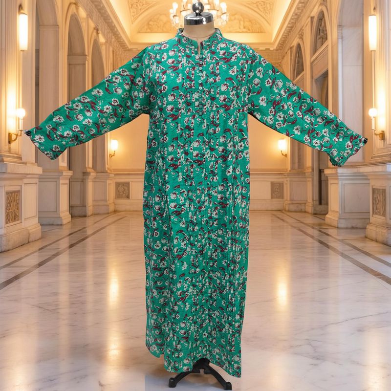 XS-S Delbar Printed Cotton Dress 54'' Long Jalabiya