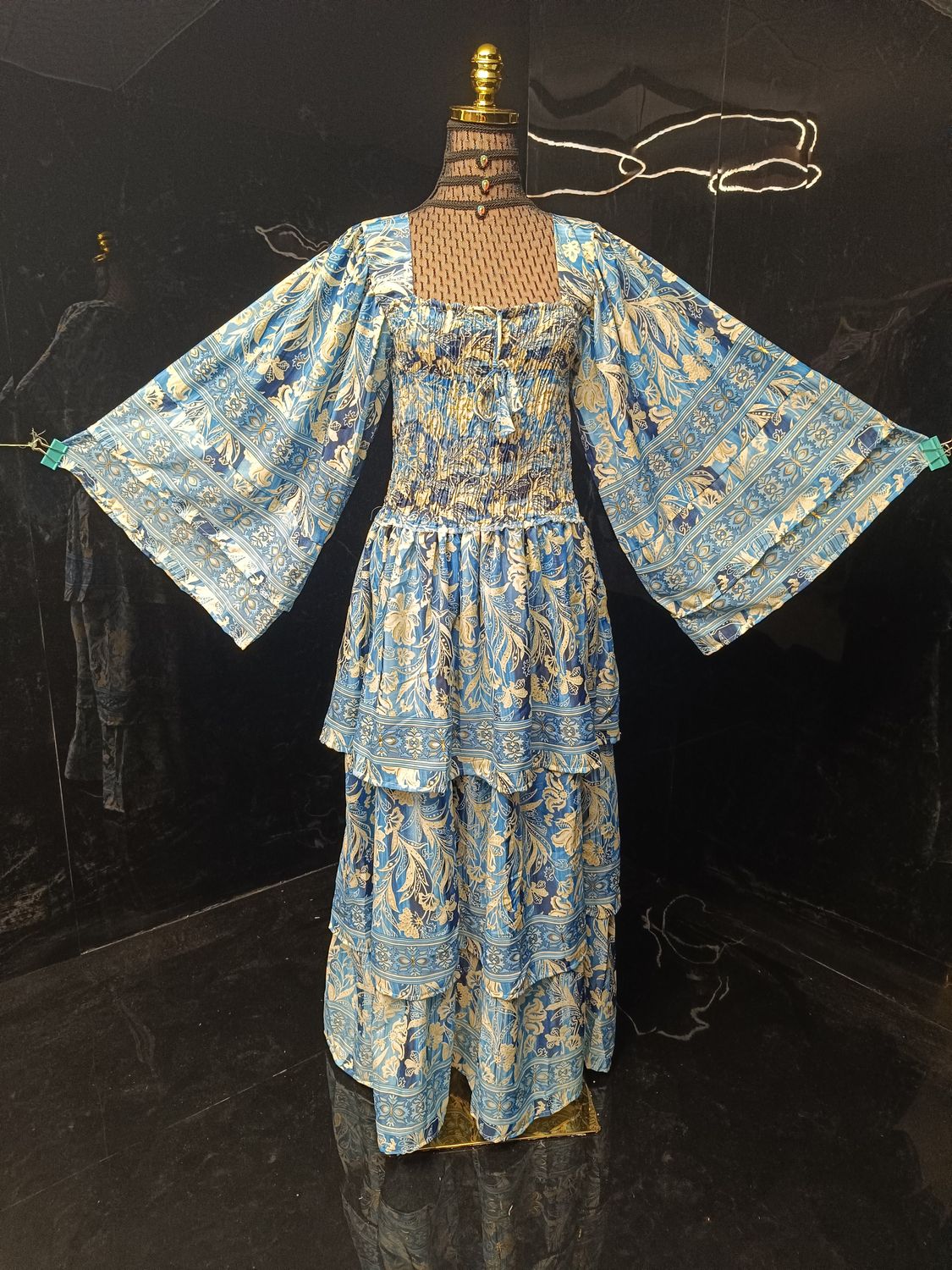 L/XL Rahima Silk Dress 57" Long Jalabiya