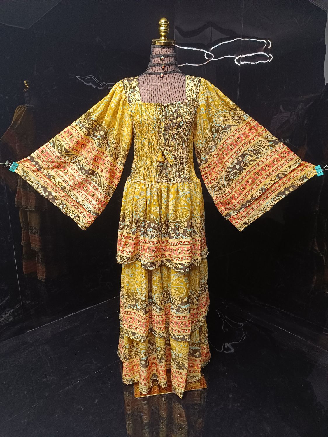 2XL/3XL Rahima Silk Dress 57" Long Jalabiya