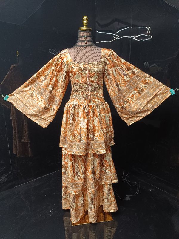 S/M  Rahima Silk Dress 57" Long Jalabiya