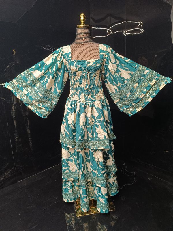 S/M  Rahima Silk Dress 57" Long Jalabiya