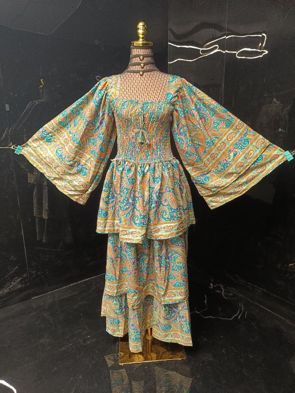 2XL/3XL Rahima Silk Dress 57" Long Jalabiya