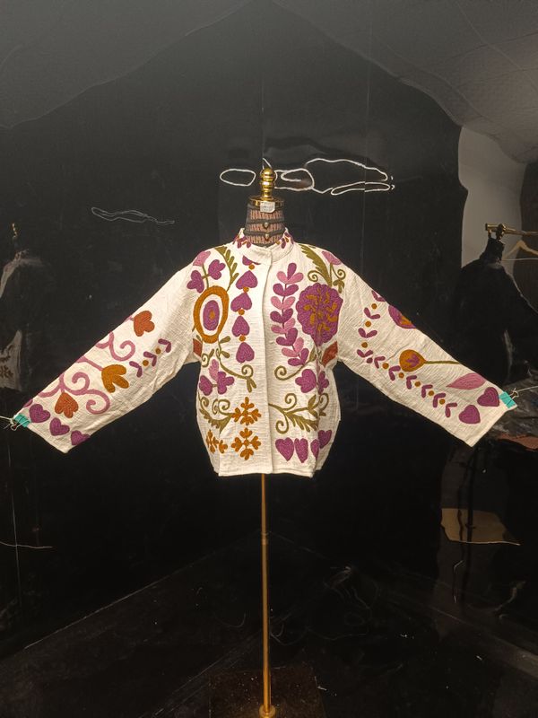 2XL-3XL Jacket Cotton Embroidered Length 24" inches