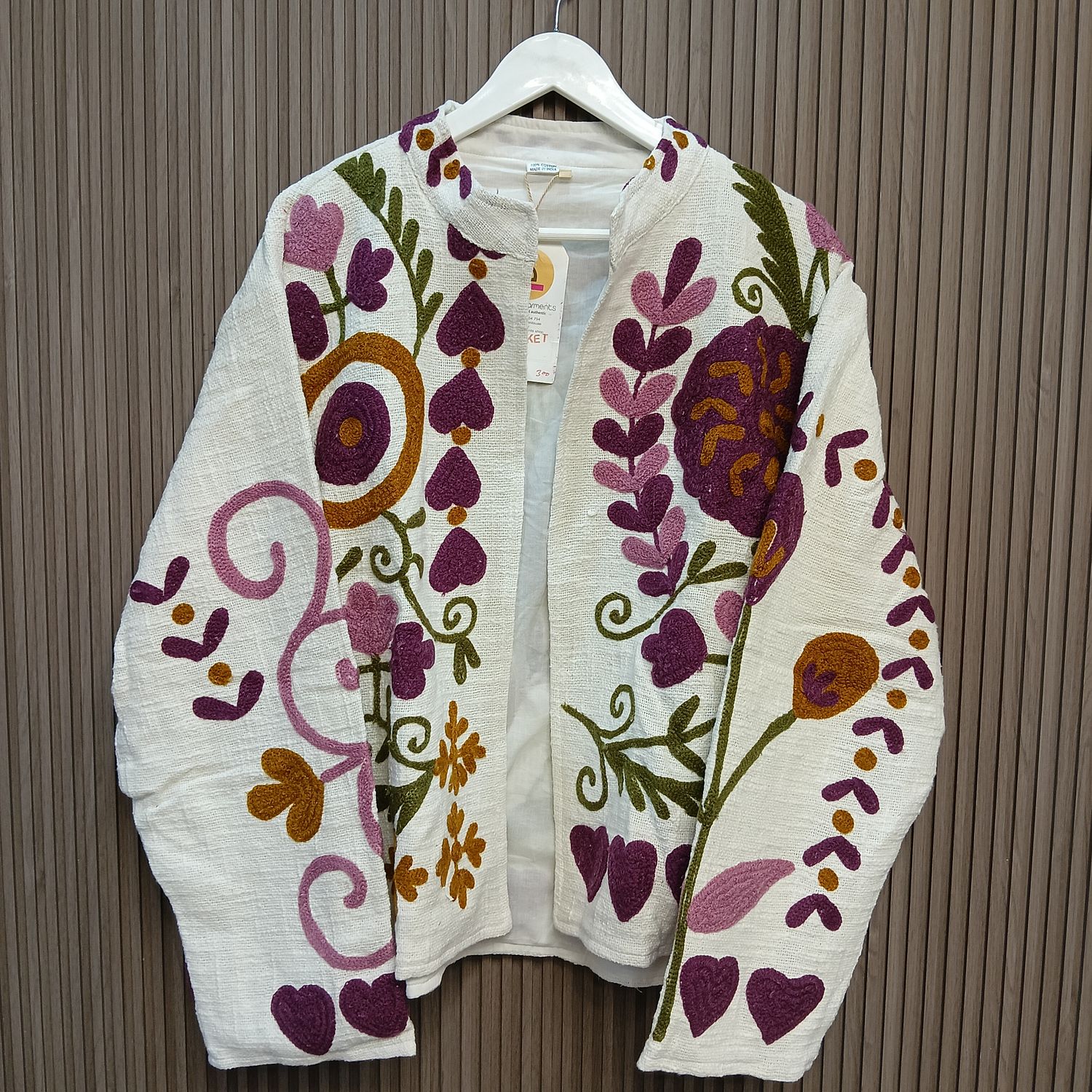 2XL-3XL Jacket Cotton Embroidered Length 24" inches