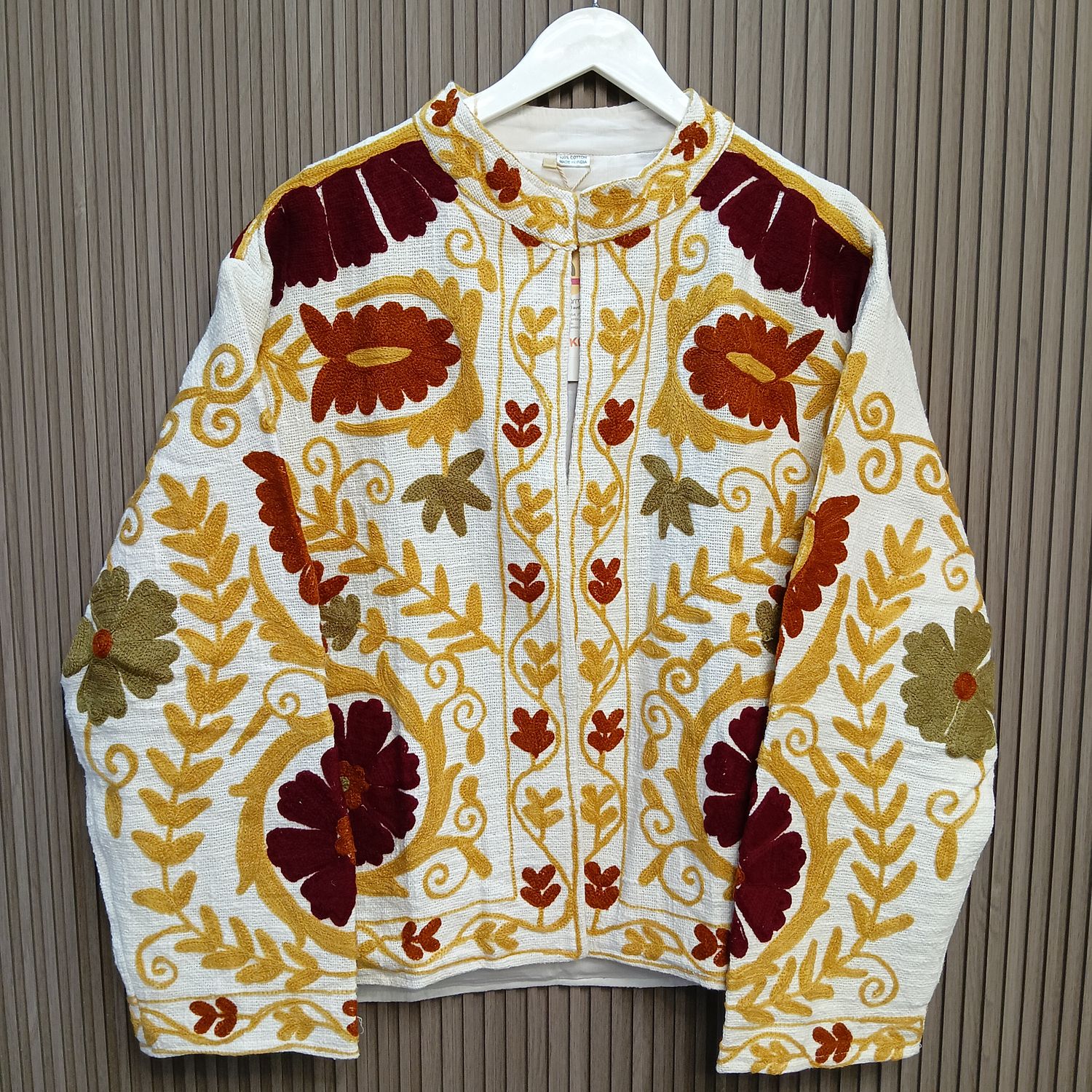 2XL-3XL Jacket Cotton Embroidered Length 24" inches