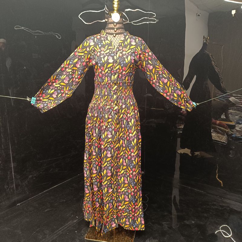 XS/S  Yuasa Printed Cotton Dress 54" Long Jalabiya