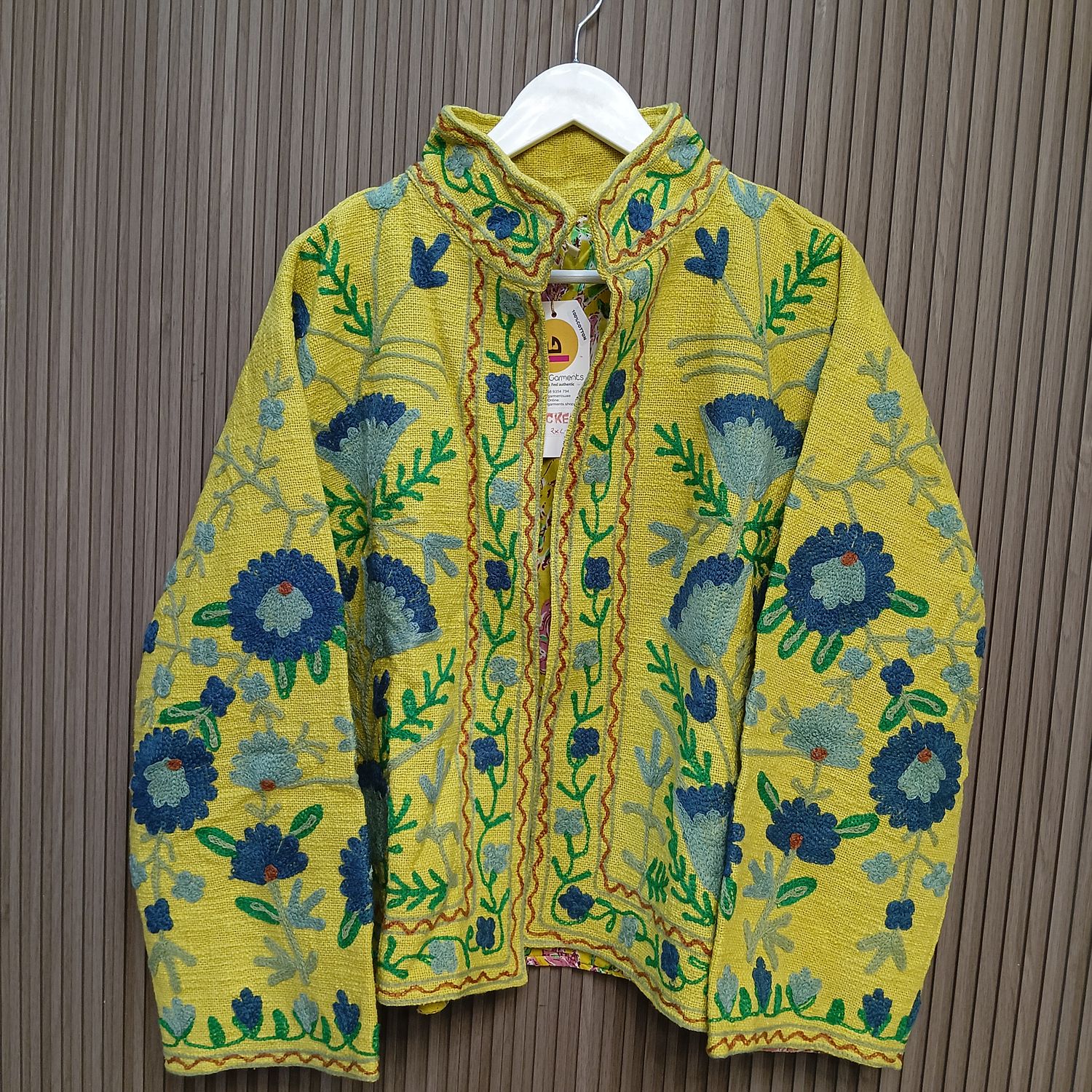 2XL-3XL Jacket Cotton Embroidered Length 24" inches