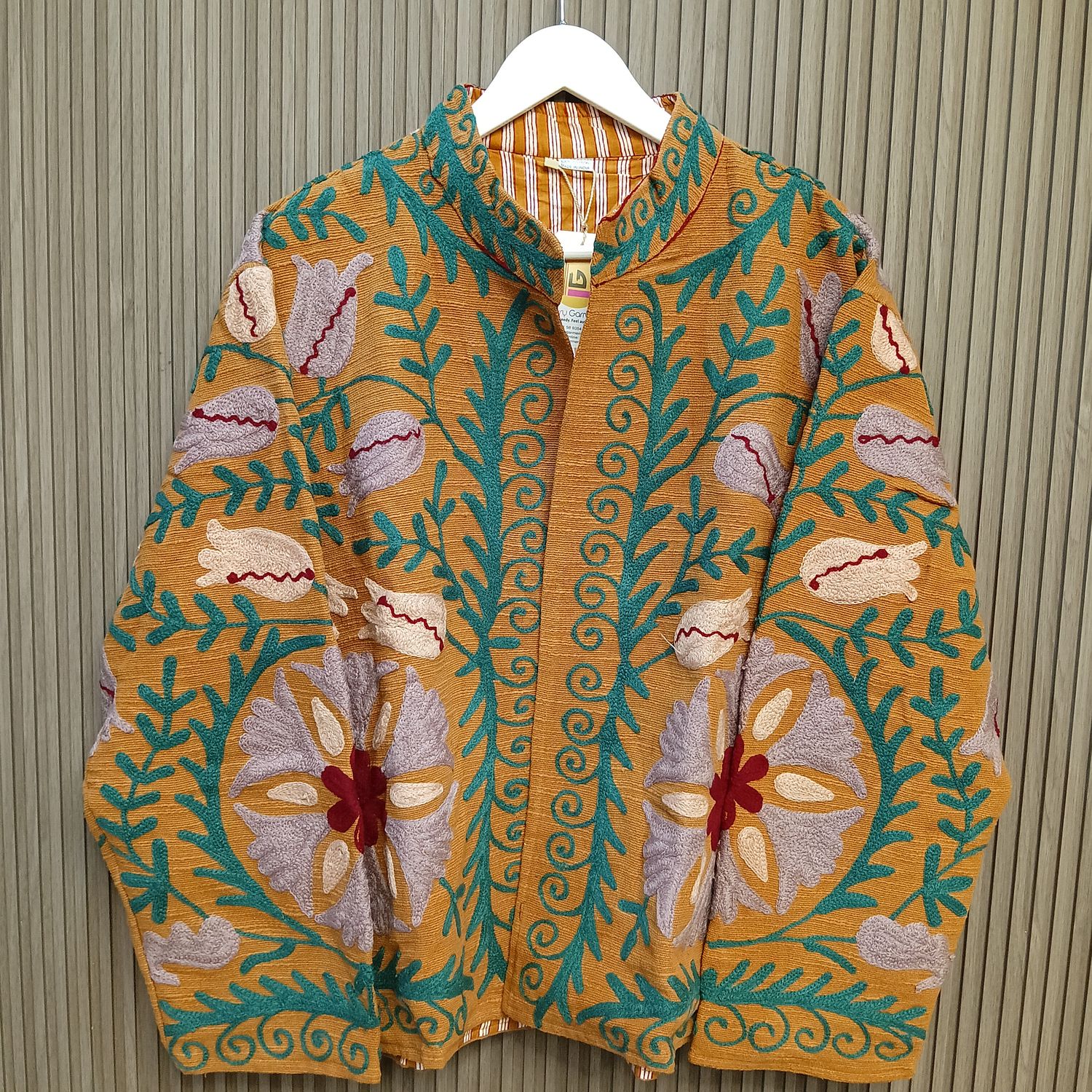 2XL-3XL Jacket Cotton Embroidered Length 24" inches