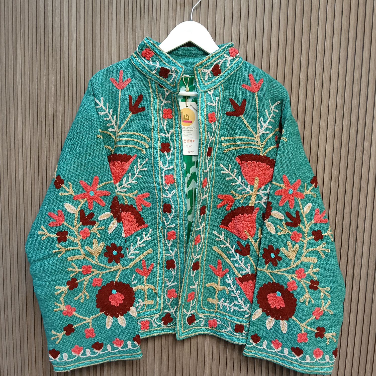2XL-3XL Jacket Cotton Embroidered Length 24" inches