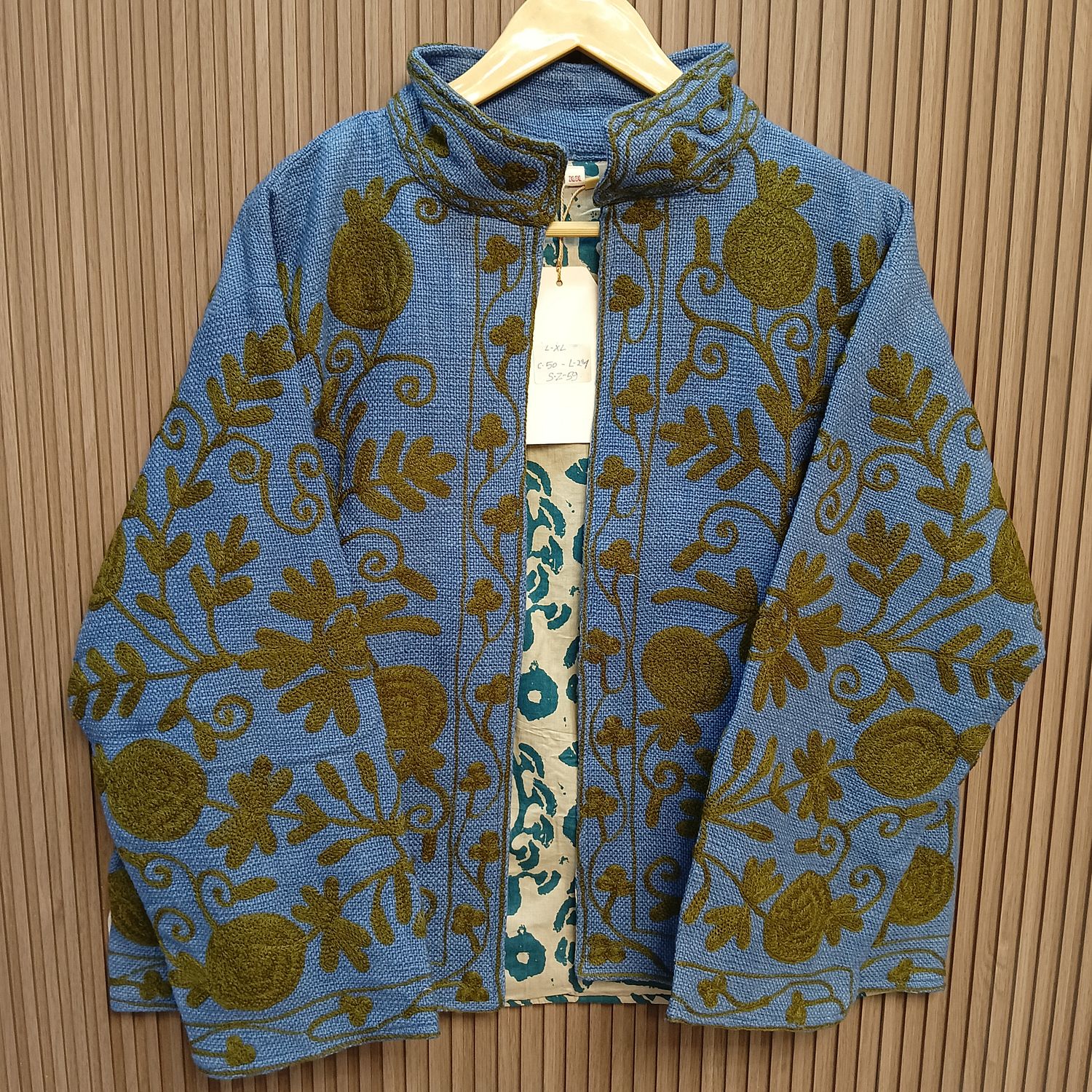 L-XL Jacket Cotton Embroidered Length 24" inches