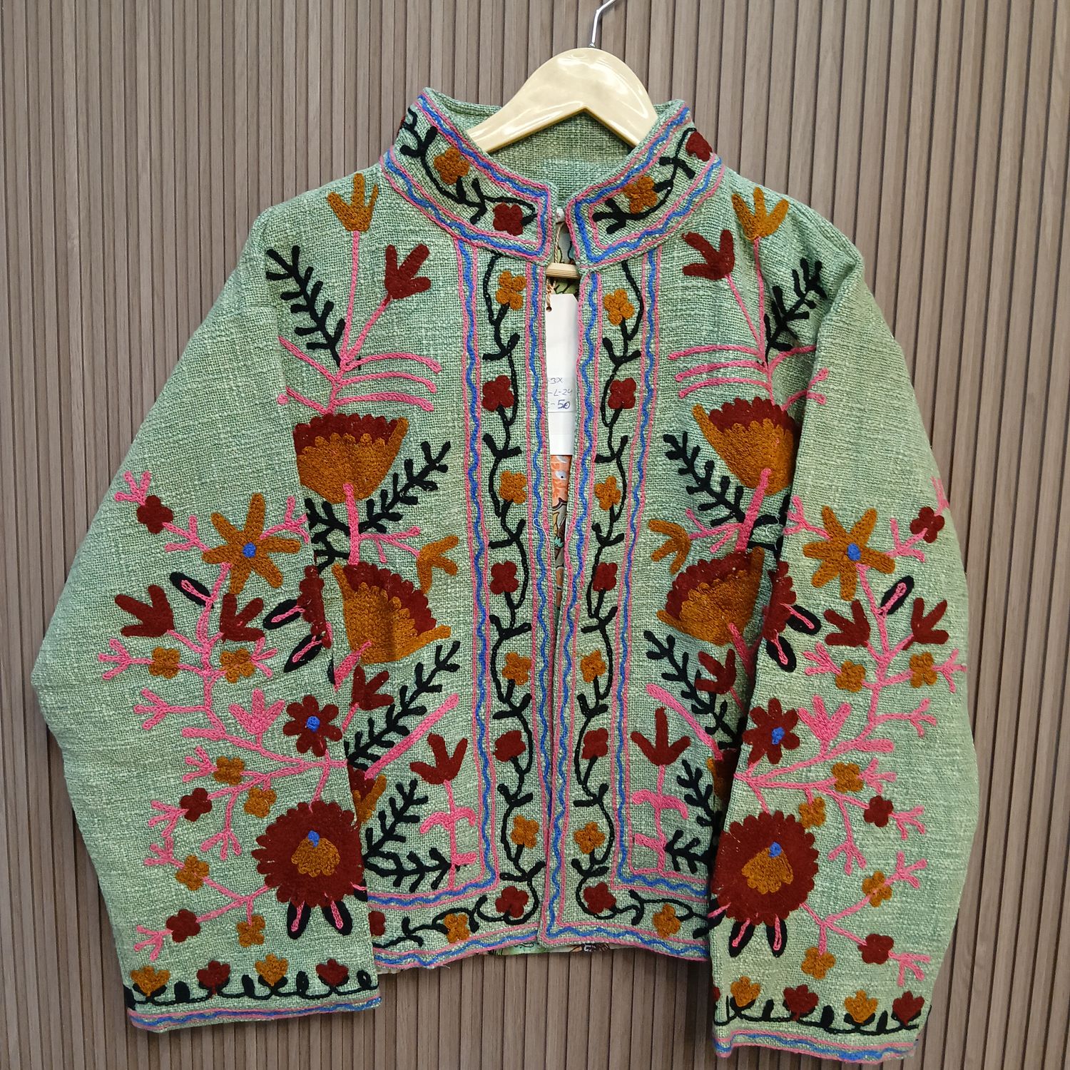 2XL-3XL Jacket Cotton Embroidered Length 24" inches