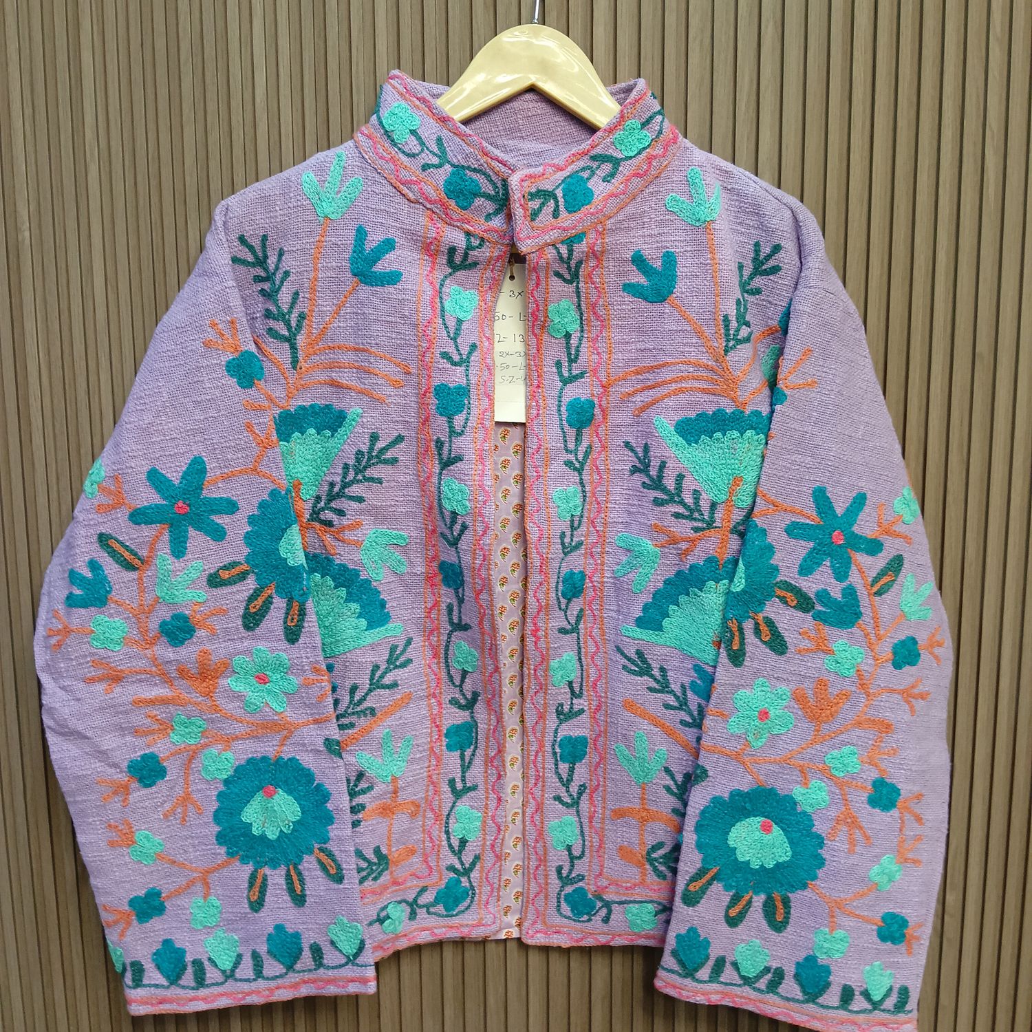 2XL-3XL Jacket Cotton Embroidered Length 24" inches