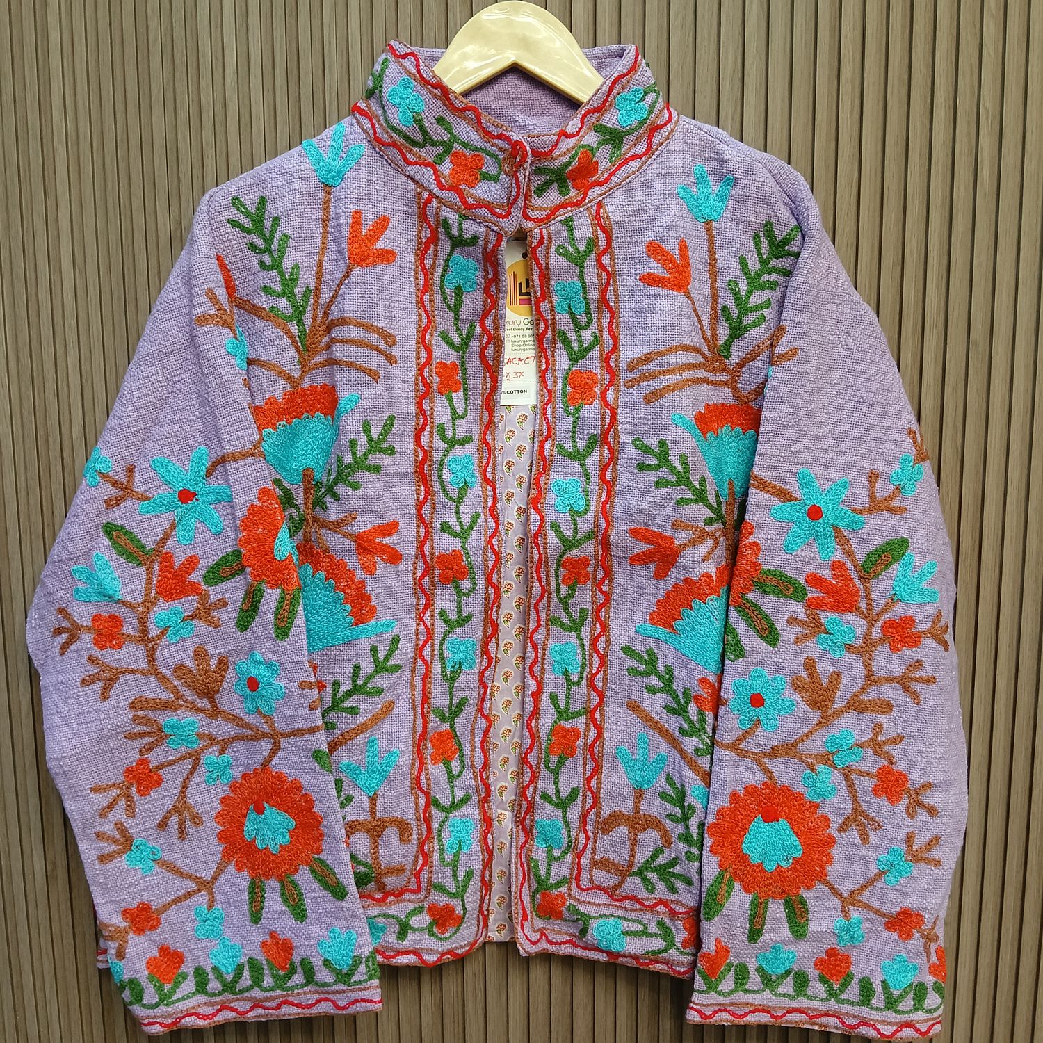 2XL-3XL Jacket Cotton Embroidered Length 24" inches