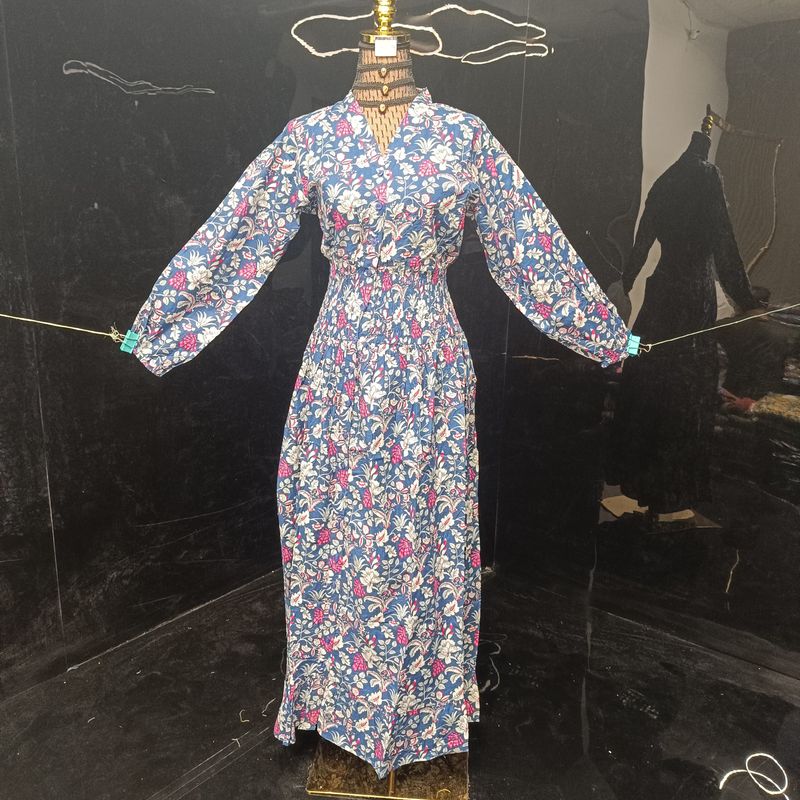 XS/S  Yuasa Printed Cotton Dress 54" Long Jalabiya