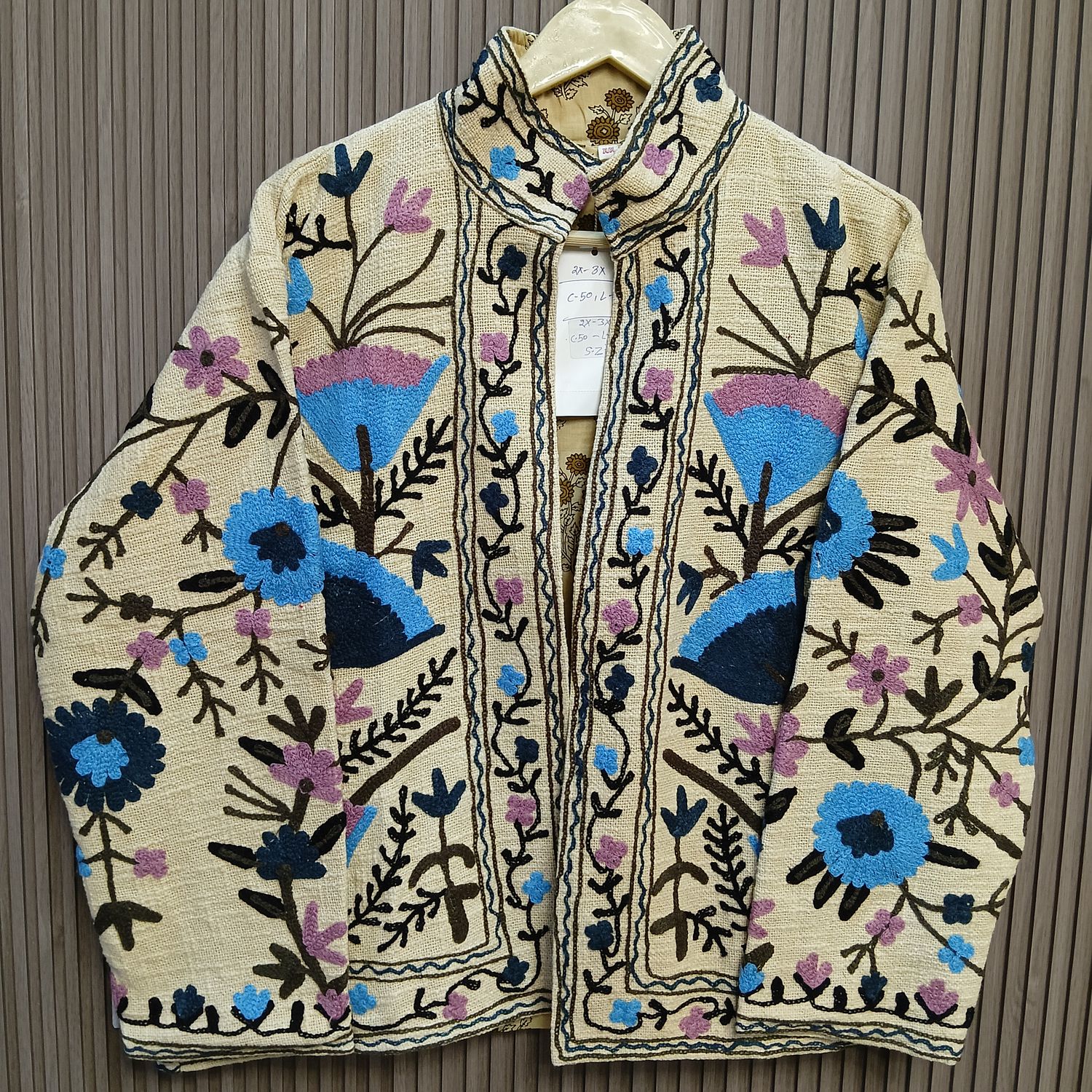 2XL-3XL Jacket Cotton Embroidered Length 24" inches