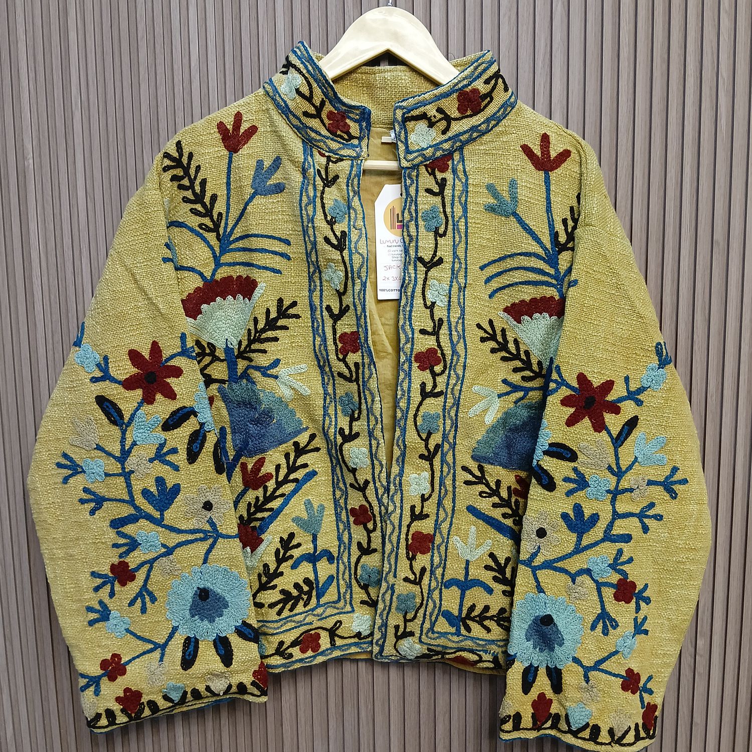 2XL-3XL Jacket Cotton Embroidered Length 24" inches