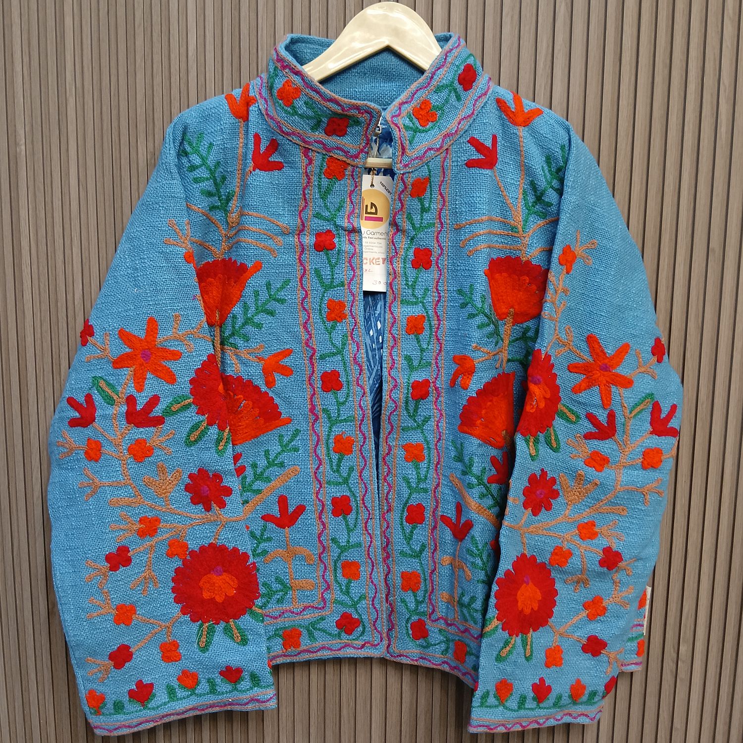 2XL-3XL Jacket Cotton Embroidered Length 24" inches