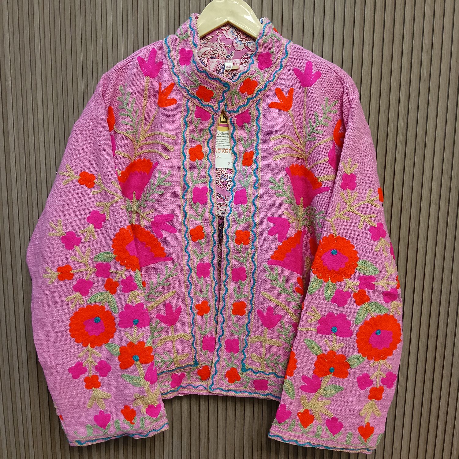 2XL-3XL Jacket Cotton Embroidered Length 24" inches