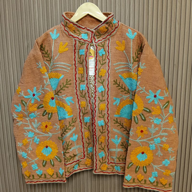 2XL-3XL Jacket Cotton Embroidered Length 24" inches
