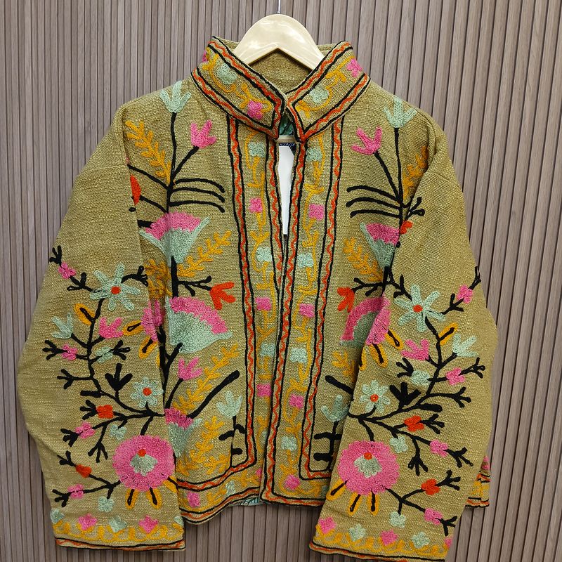 2XL-3XL Jacket Cotton Embroidered Length 24" inches