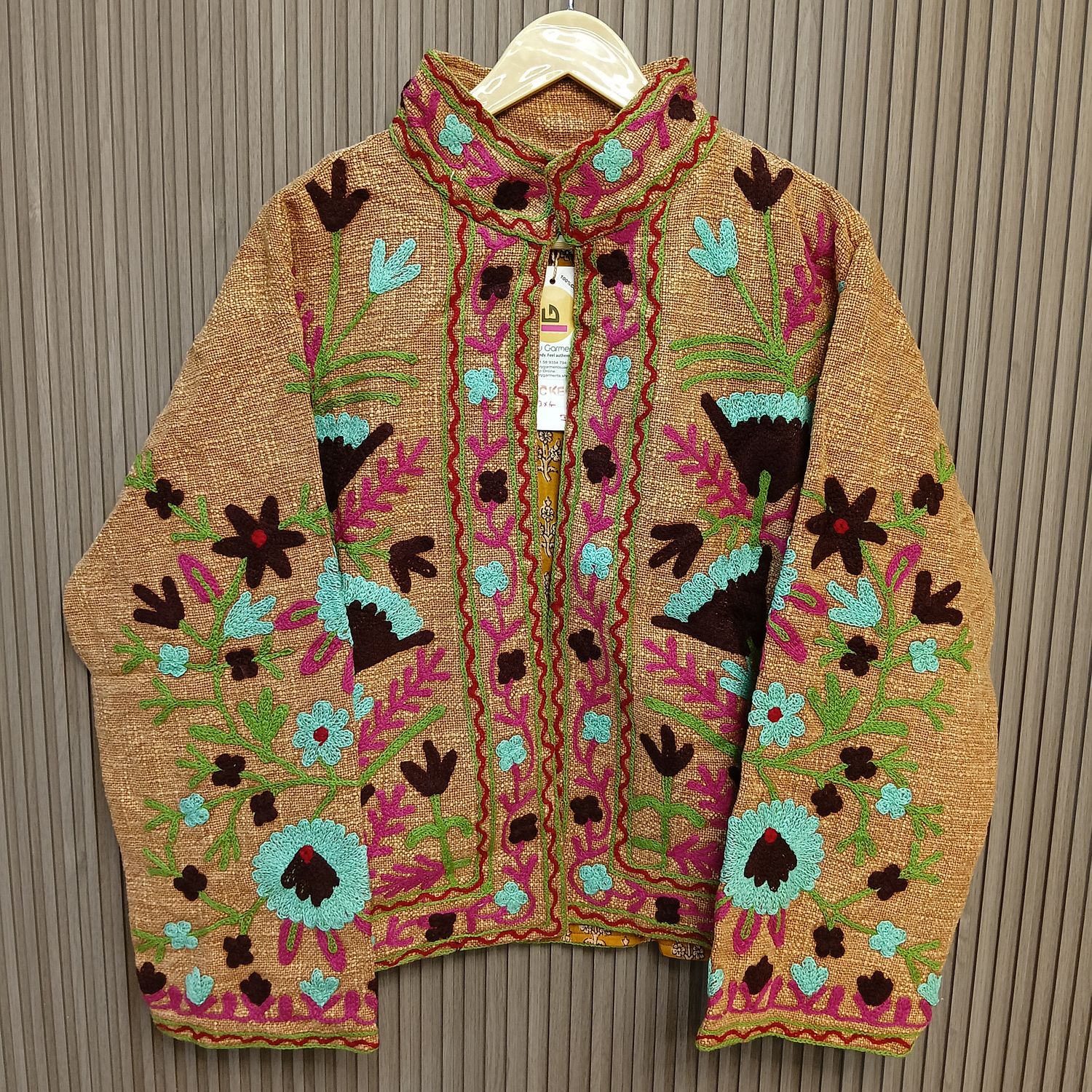 2XL-3XL Jacket Cotton Embroidered Length 24" inches