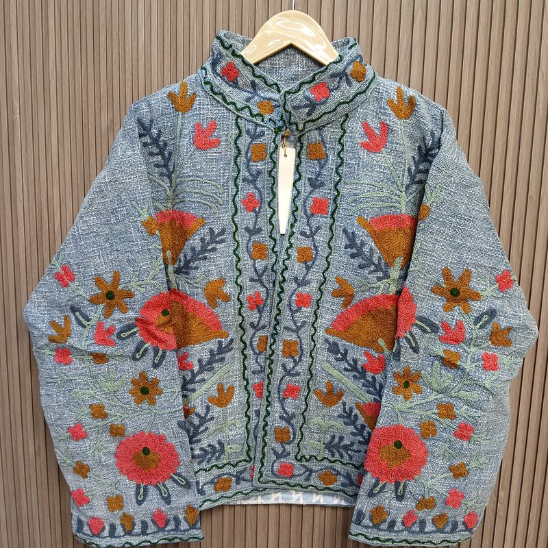 2XL-3XL Jacket Cotton Embroidered Length 24" inches