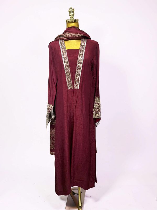 L-XL Silhouette By Hina Silk 3 PCs Set