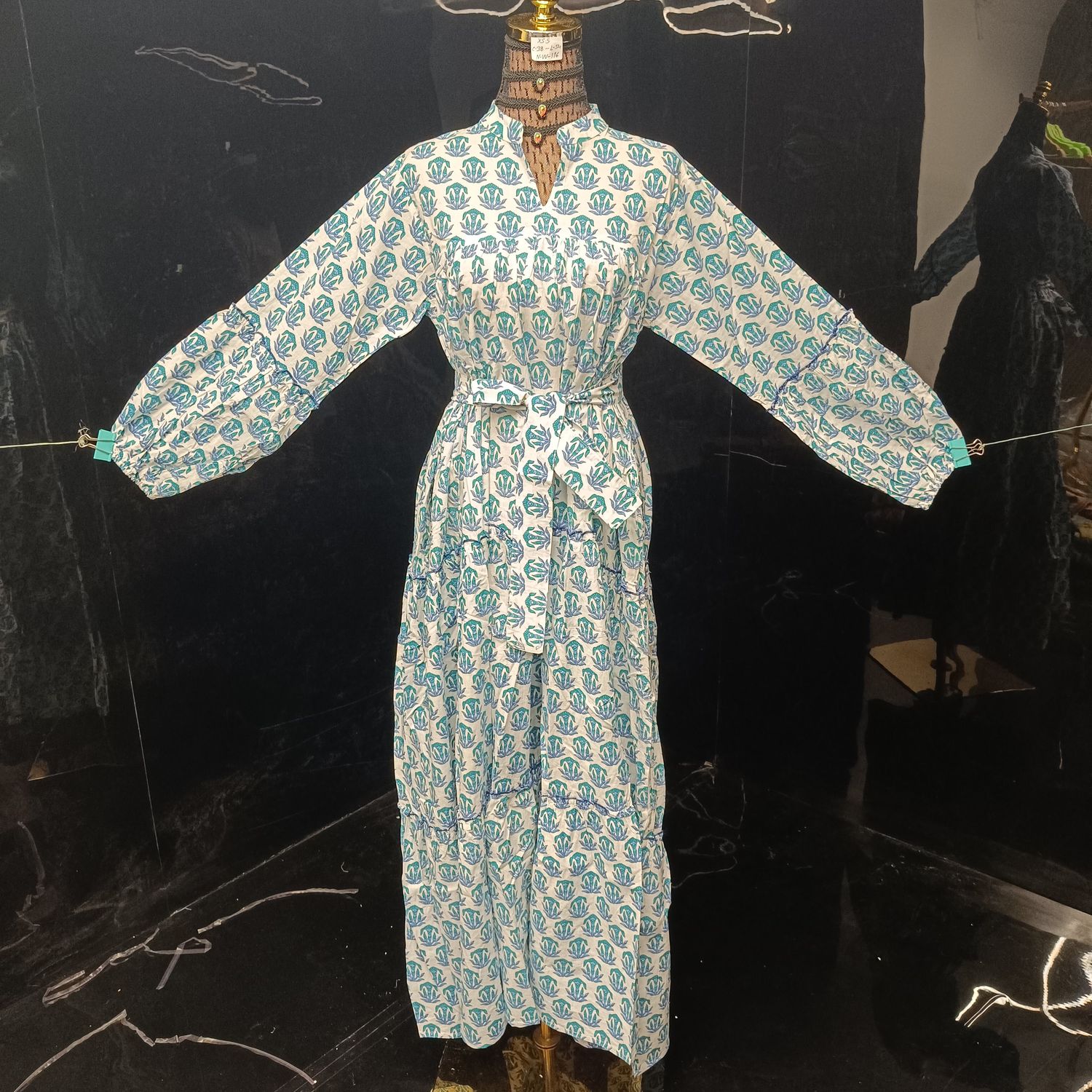 XS/S Ziya Printed Cotton Dress 54'' Long Jalabiya