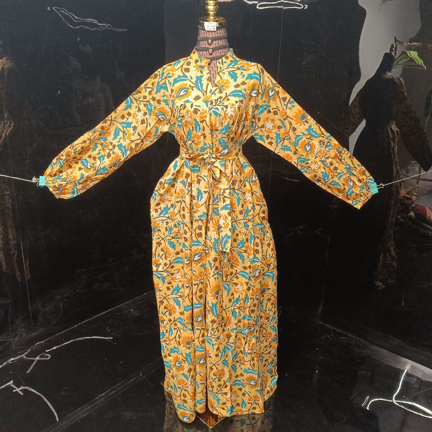 2XL-3XL Ziya Printed Cotton Dress 57'' Long Jalabiya