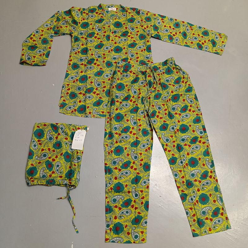 XS/S Full Sleeves Stand Collar Neck Cotton Pajamas Set