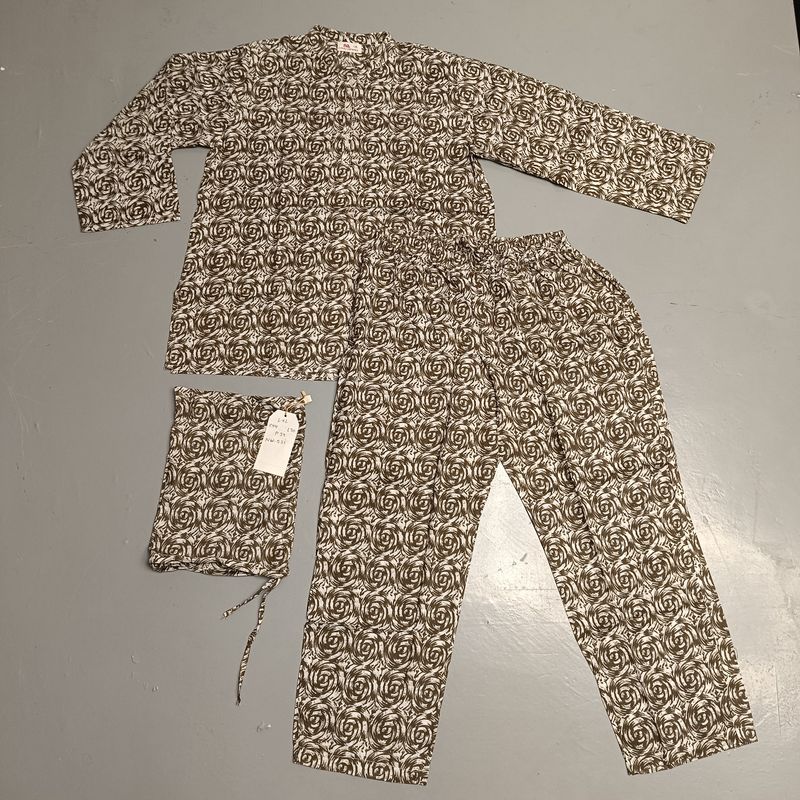 L/XL Cotton Pajamas Set full sleeves