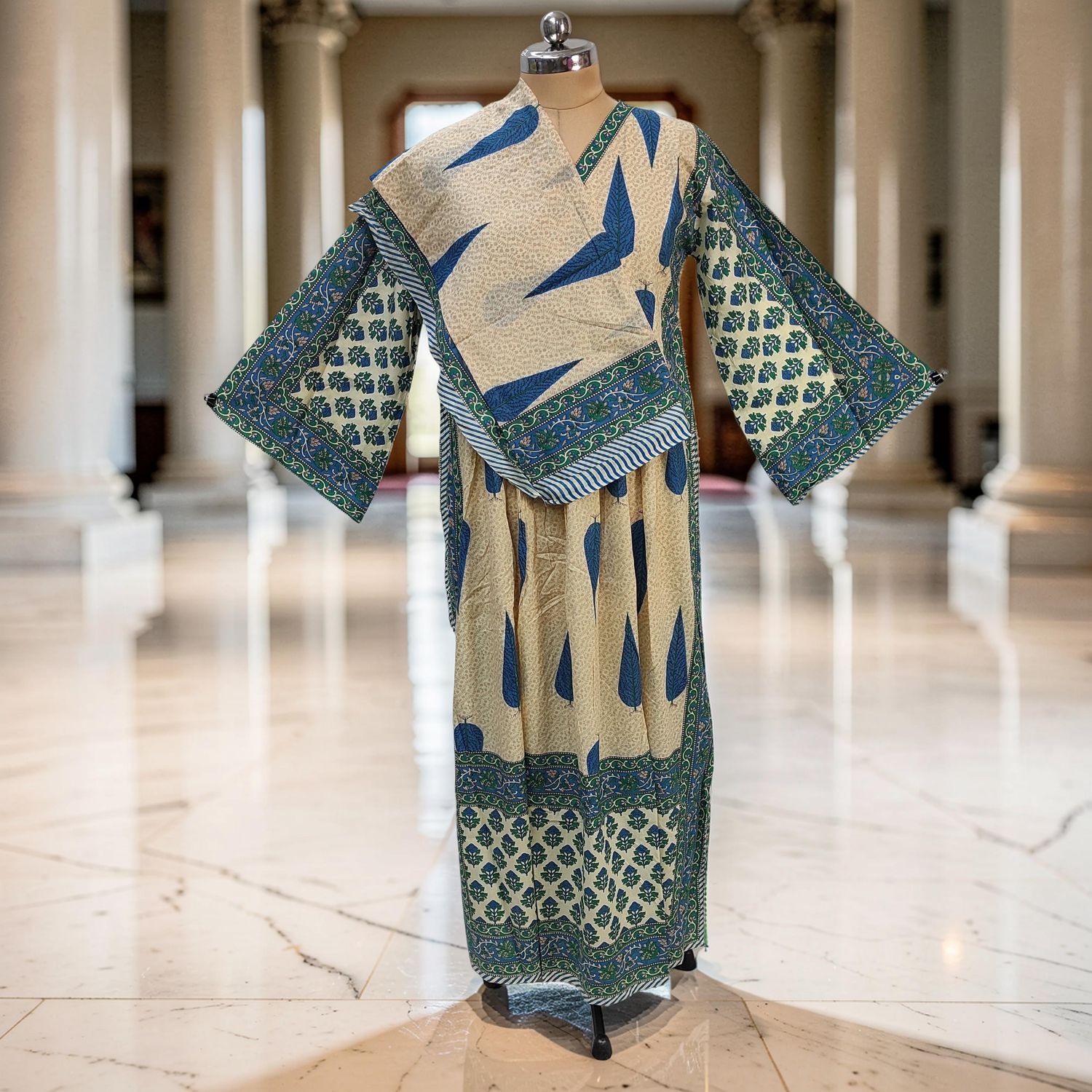XS-S Cotton Printed Amber Dress 54" Long Jalabiya With Sheila JP