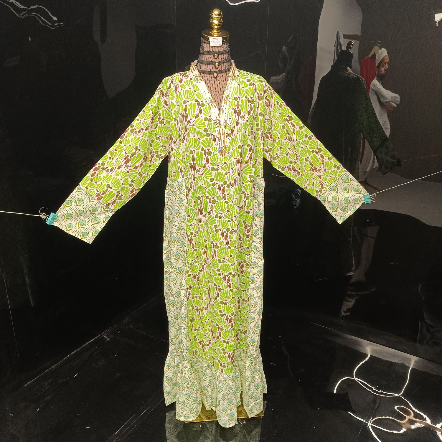 2XL/3XL Safa Cotton Dress 57" Long Jalabiya