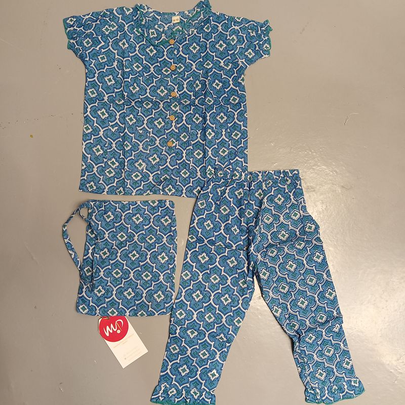 6-12 Month Pajama Cotton Short Sleeves Full Pajama Set