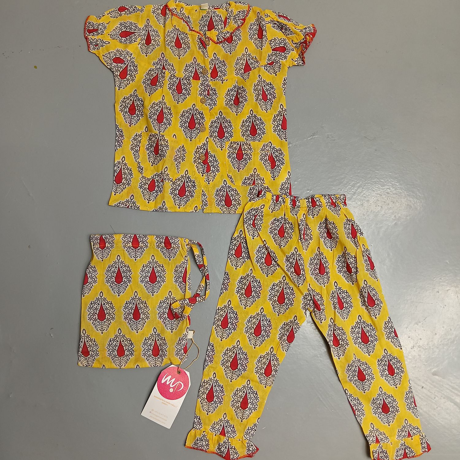 6-12 Month Pajama Cotton Short Sleeves Full Pajama Set