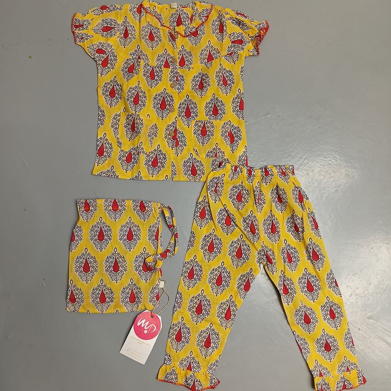 6-12 Month Pajama Cotton Short Sleeves Full Pajama Set