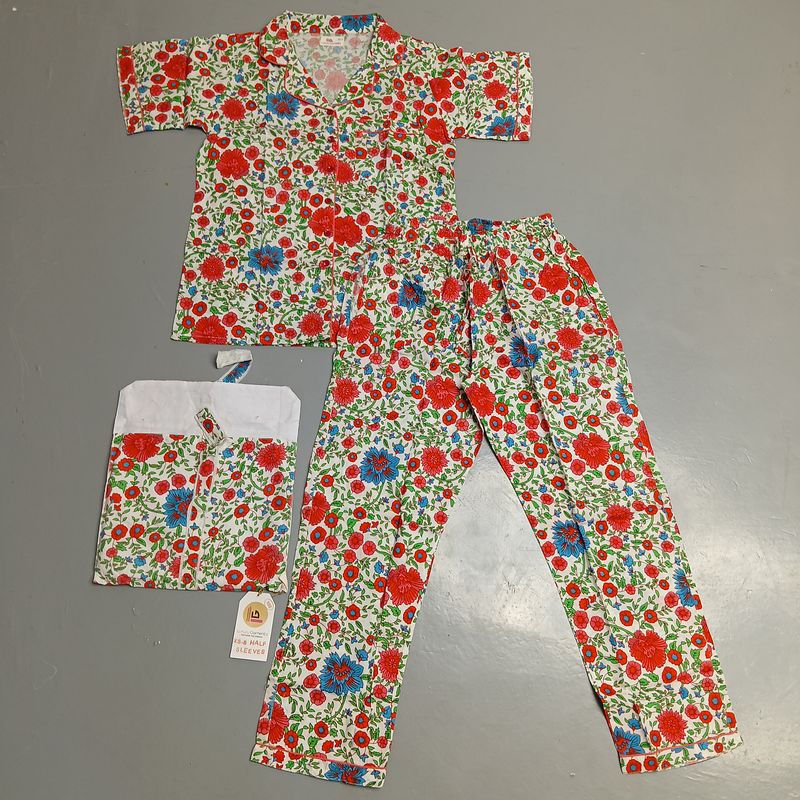 XS-S Cotton Short Sleeves Pajamas Set