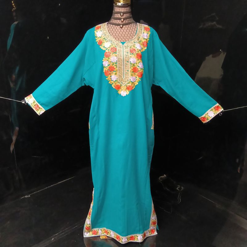 Free Size Kashmiri Kaftan Cotton Dress 57" Long Jalabiya