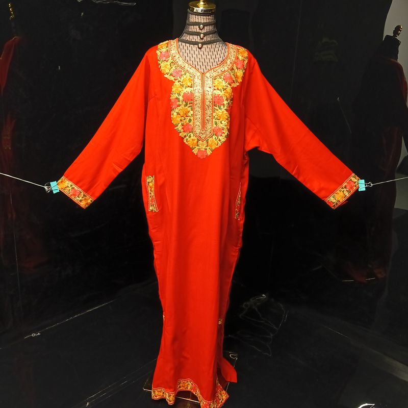 Free Size Kashmiri Kaftan Cotton Dress 57" Long Jalabiya
