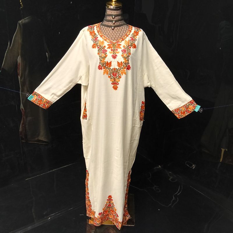 Free Size Kashmiri Kaftan Cotton Dress 57" Long Jalabiya