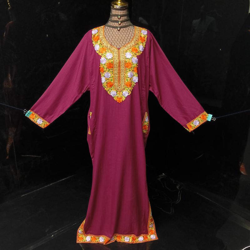 Free Size Kashmiri Kaftan Cotton Dress 57" Long Jalabiya
