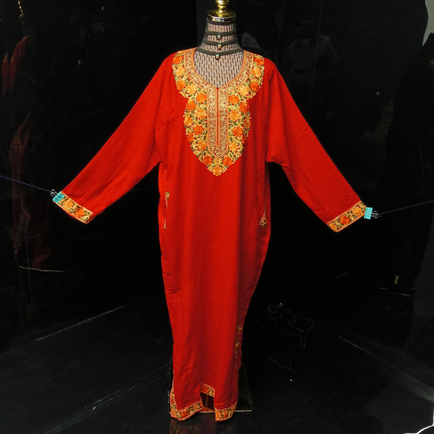 Free Size Kashmiri Kaftan Cotton Dress 57" Long Jalabiya
