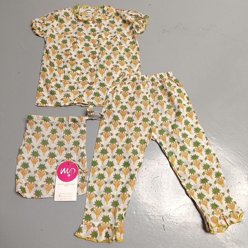 6-12 Month Pajama Cotton Short Sleeves Full Pajama Set