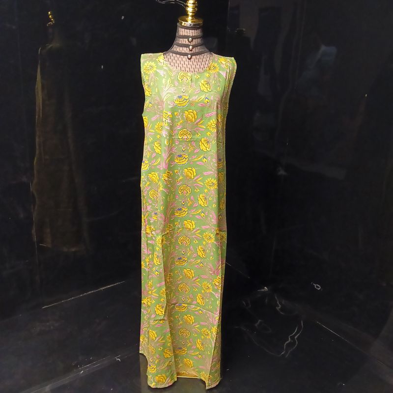 S-M 2 Piece Set Co_Ord_Set Rasha Pure Cotton Dress Jalabiya