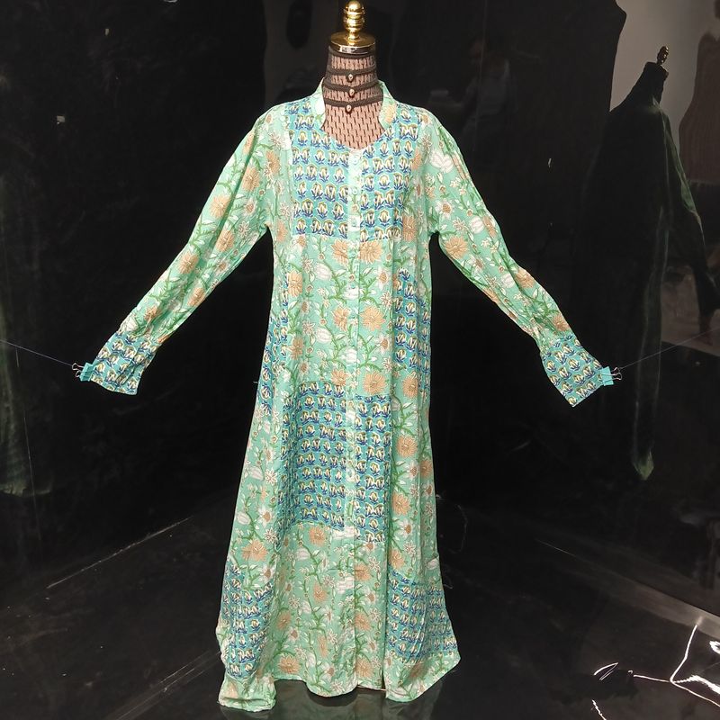 L-XL Jouri Printed Cotton Dress 57" Long Jalabiya