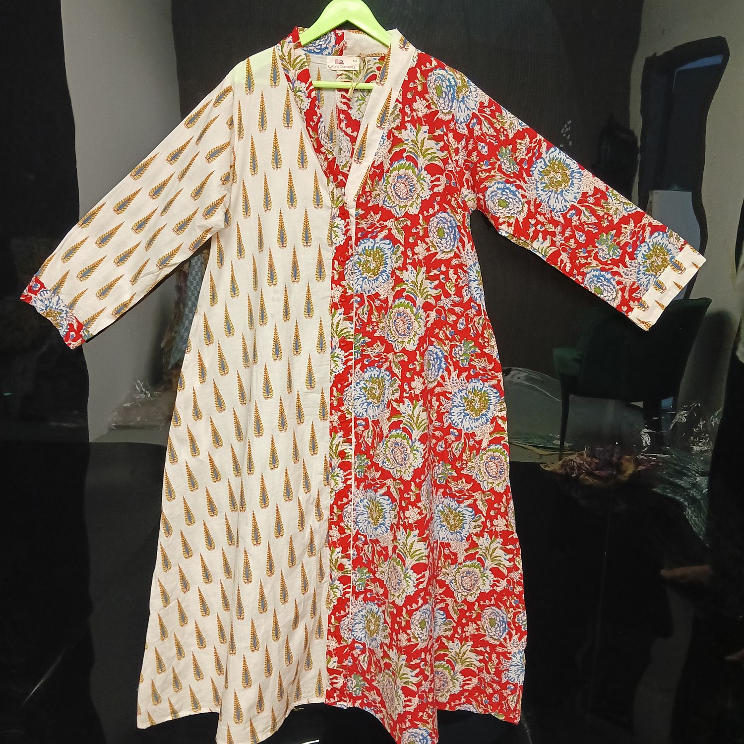 6-7 Year Ayana Printed Cotton Girls Dress 38'' Long Jalabiya