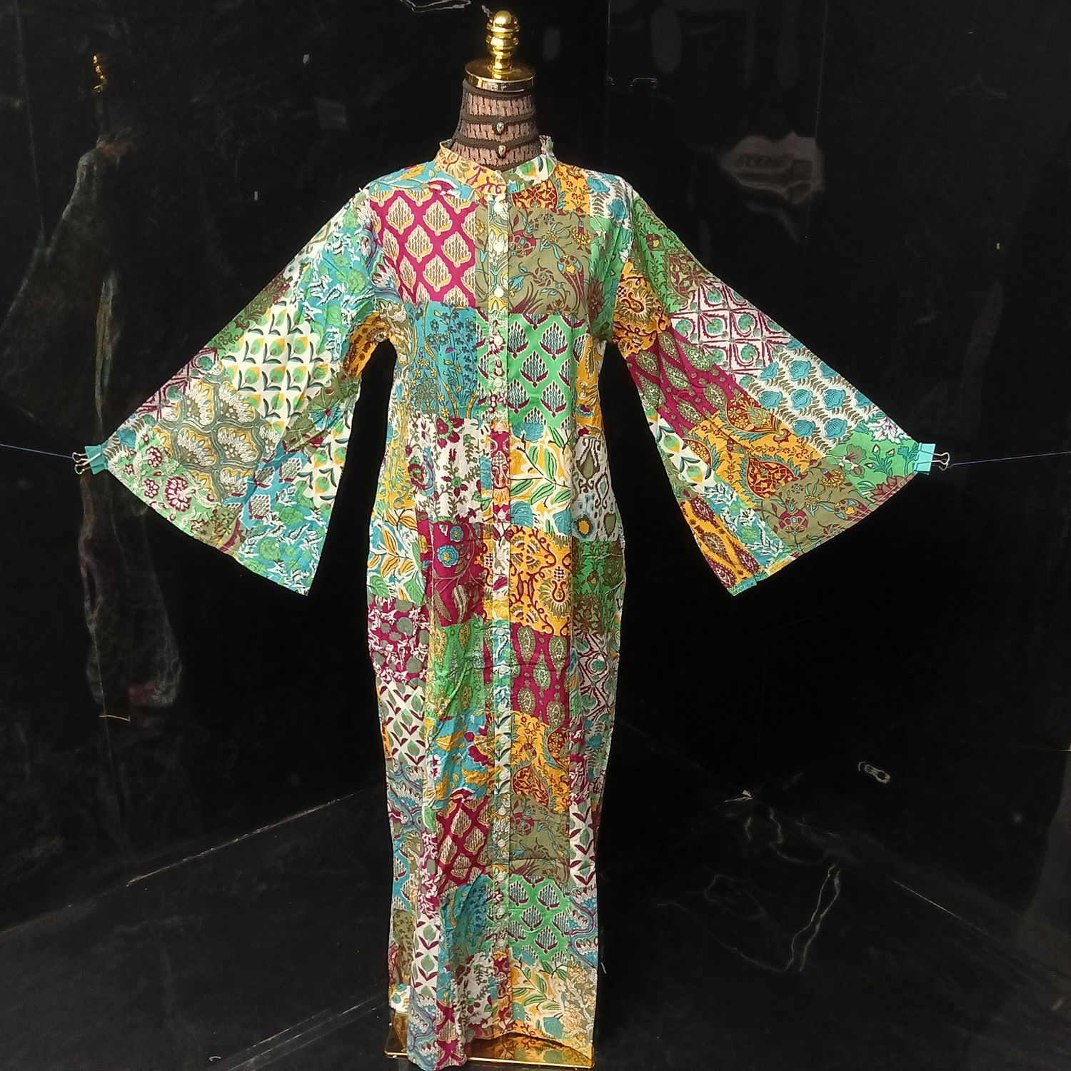 XS-S Darra Multi Printed Cotton Dress 54" Long Jalabiya