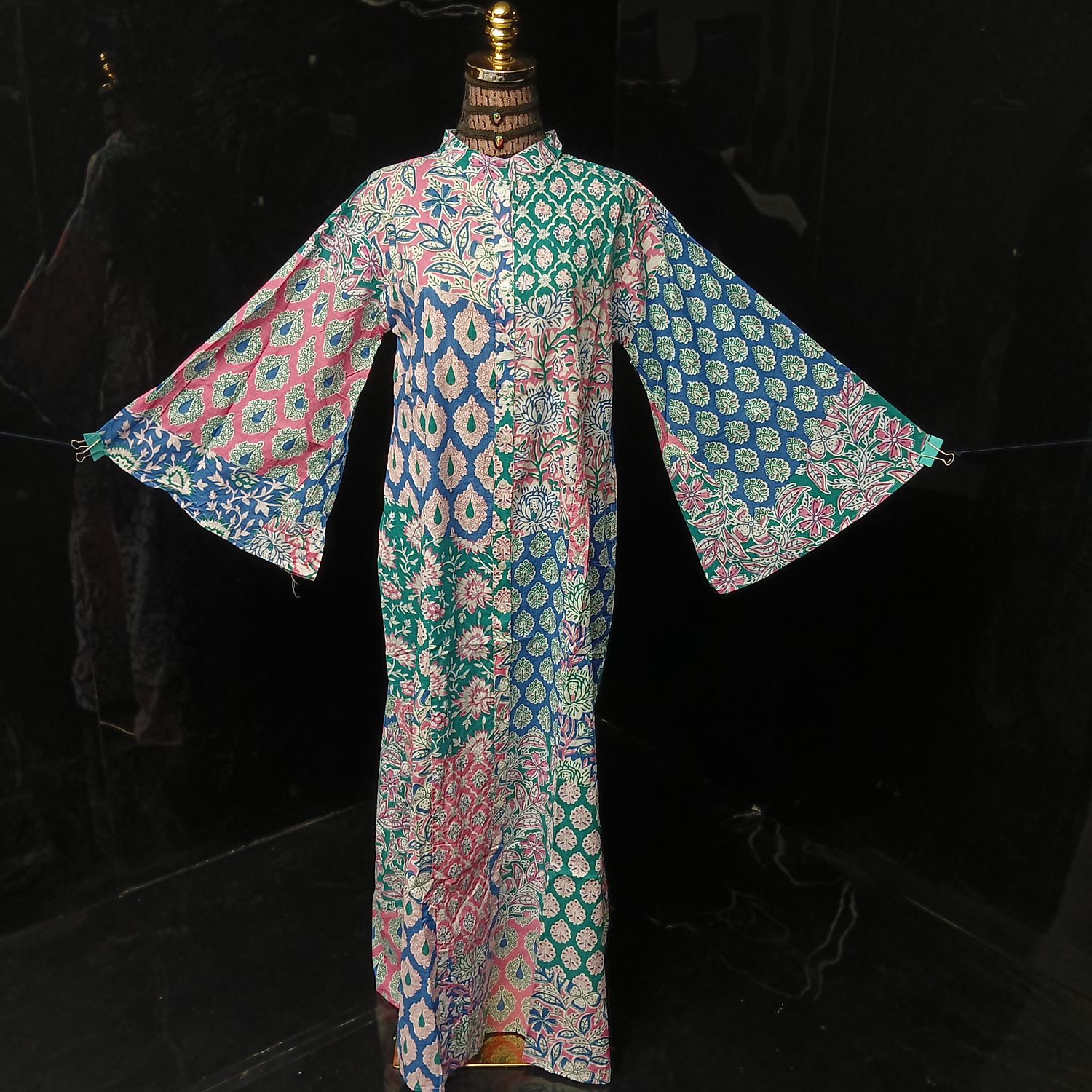 XS-S Darra Multi Printed Cotton Dress 54" Long Jalabiya