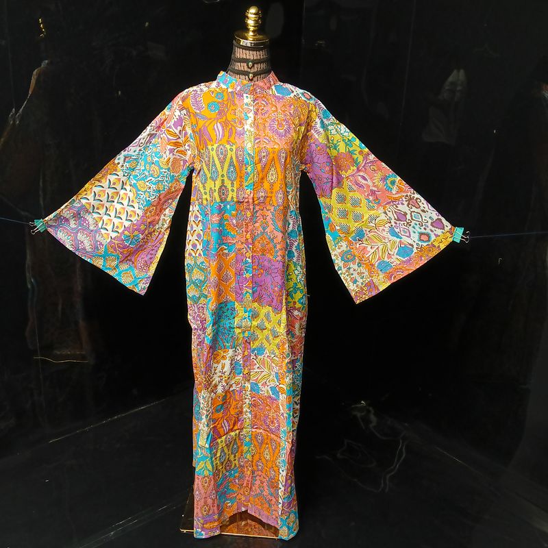 XS-S Darra Multi Printed Cotton Dress 54" Long Jalabiya