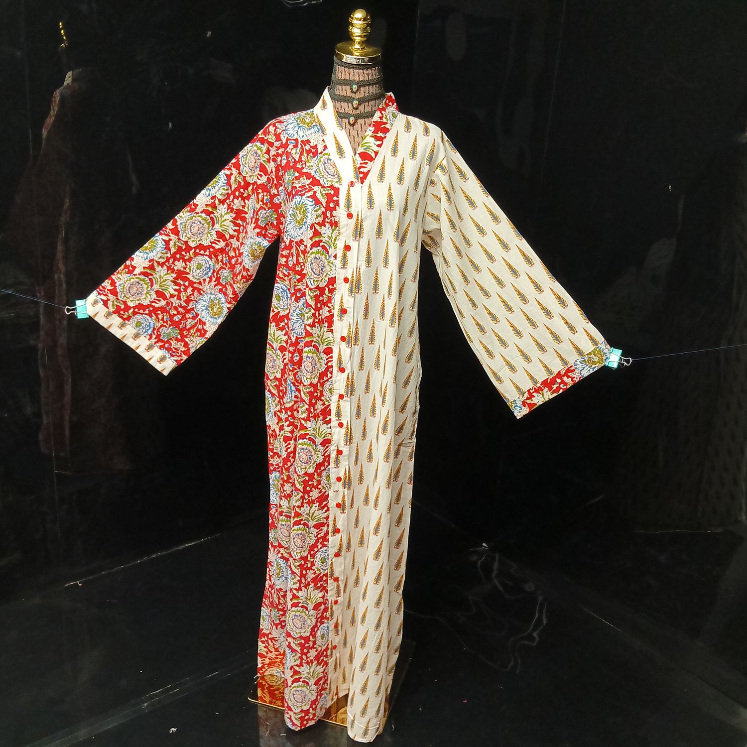 12-13 Year Ayana Printed Cotton Girls Dress 50'' Long Jalabiya